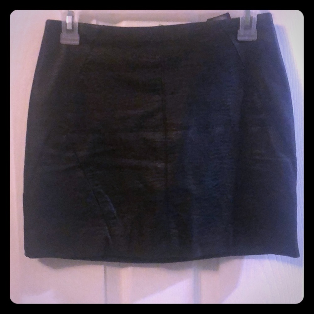 Black Leather Mini Skirt